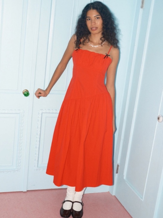 Lisa Says Gah Dresses & Skirts - NWT Lisa Says Gah Meg Dress in Candy Red | Size XL | Spaghetti Strap Midi